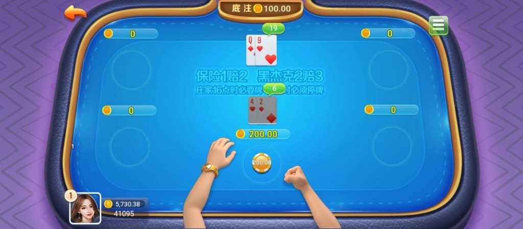 二十一点 游戏实拍：黑杰克牌桌